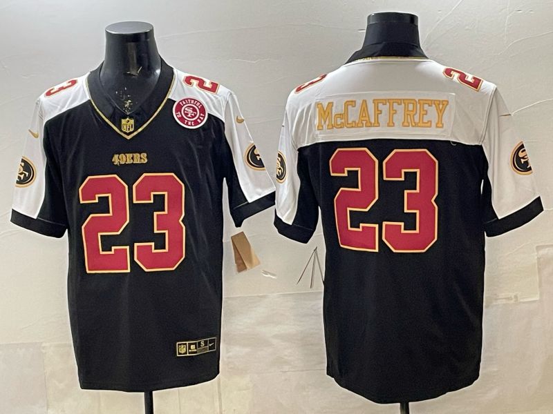 Men 2026 Nike San Francisco 49ers #23 Mccaffrey Black 3th generation Thorwback Limited NFL Jersey 03->san francisco 49ers->NFL Jersey